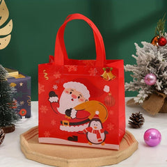 4pcs Waterproof Christmas Reusable Tote Gift Bag Non Woven Large