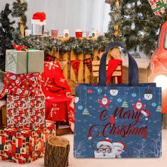 6pcs Gilding Christmas Gift Bags Reusable Handles