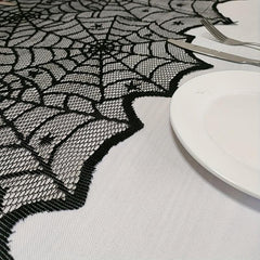 Halloween Spider Web Lace Table Runner 44 96cmx180 Fireplace Towel