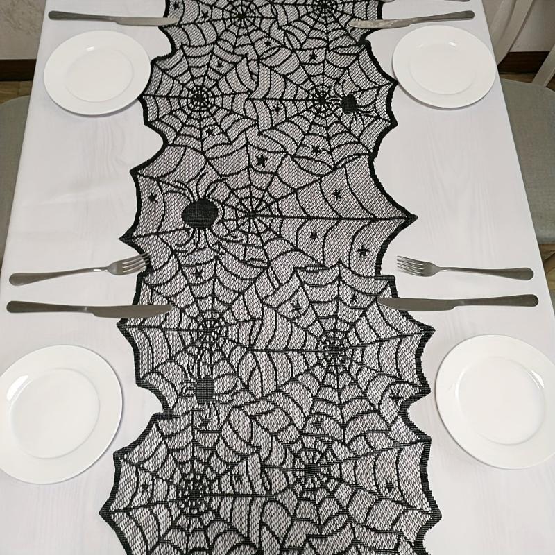 Halloween Spider Web Lace Table Runner 44 96cmx180 Fireplace Towel