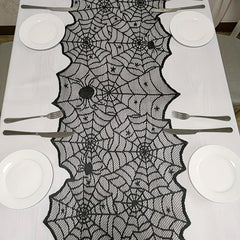 Halloween Spider Web Lace Table Runner 44 96cmx180 Fireplace Towel