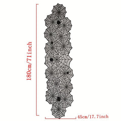 Halloween Spider Web Lace Table Runner 44 96cmx180 Fireplace Towel