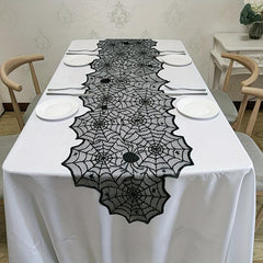 Halloween Spider Web Lace Table Runner 44 96cmx180 Fireplace Towel