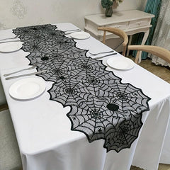 Halloween Spider Web Lace Table Runner 44 96cmx180 Fireplace Towel