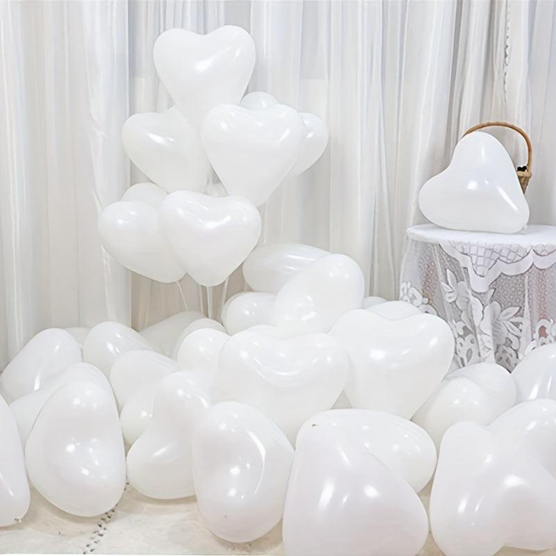 50 Heart Shaped Latex Balloon Set Wedding Birthday Party Decoration