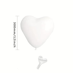 50 Heart Shaped Latex Balloon Set Wedding Birthday Party Decoration