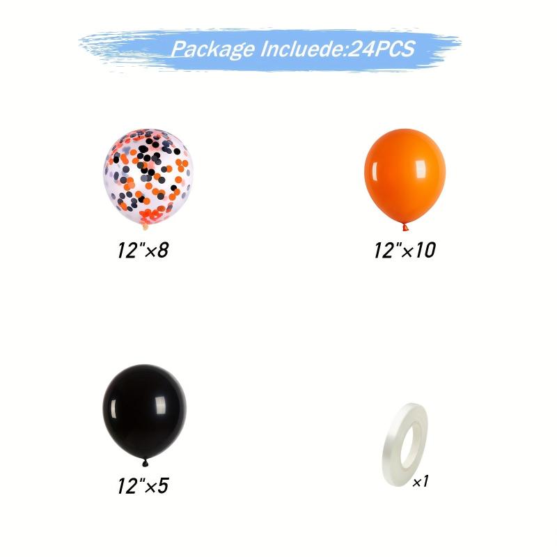 Halloween Balloons Set - 24pcs Orange and Confetti Balloons for Party