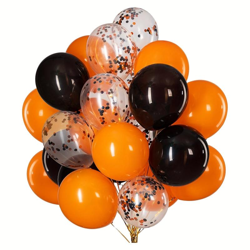 Halloween Balloons Set - 24pcs Orange and Confetti Balloons for Party