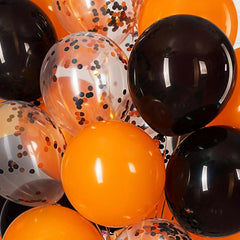 Halloween Balloons Set - 24pcs Orange and Confetti Balloons for Party