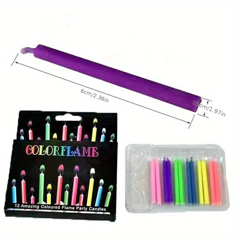 6pcs Colorful Flame Candles Pack Fire Flame Birthday Cake Decorations