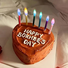 6pcs Colorful Flame Candles Pack Fire Flame Birthday Cake Decorations
