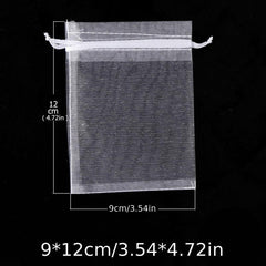 50pcs Organza Jewelry Bags Drawstring Wedding Party Elegant Jewelry Packaging