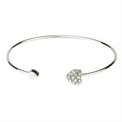 Peach Heart Bracelet with Rhinestones - Perfect Gift for Friends