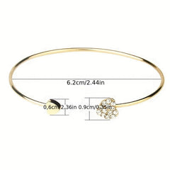 Peach Heart Bracelet with Rhinestones - Perfect Gift for Friends