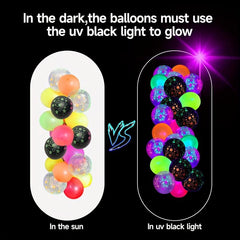 90 UV Neon Balloons & 30 Star Blacklight Balloons