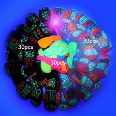 90 UV Neon Balloons & 30 Star Blacklight Balloons