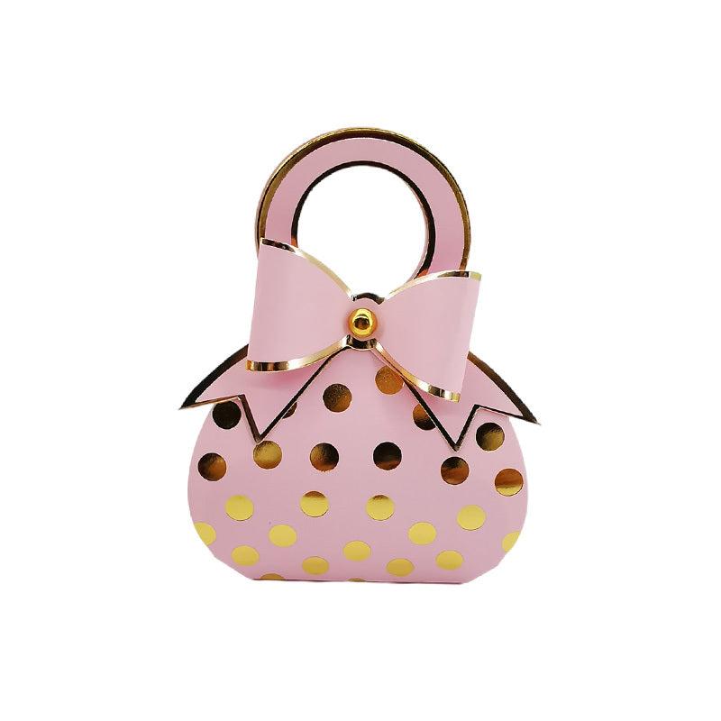 10pcs Glossy Polka Dot Pattern Gift Bags with Bows