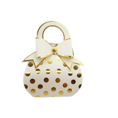 10pcs Glossy Polka Dot Pattern Gift Bags with Bows