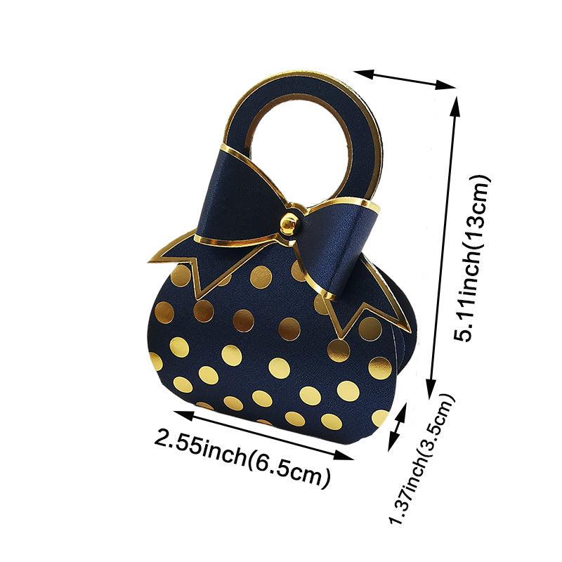 10pcs Glossy Polka Dot Pattern Gift Bags with Bows