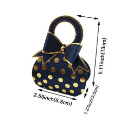 10pcs Glossy Polka Dot Pattern Gift Bags with Bows
