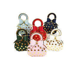 10pcs Glossy Polka Dot Pattern Gift Bags with Bows