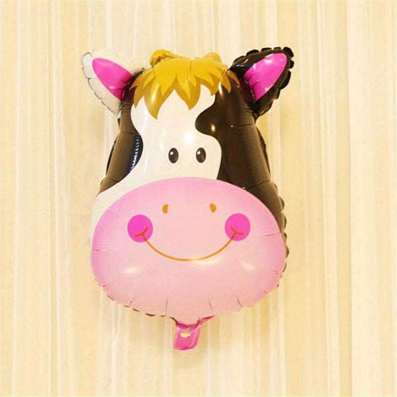 1pc Oversized Cow Head Aluminum Film Balloon Forest Party Decoration