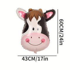 1pc Oversized Cow Head Aluminum Film Balloon Forest Party Decoration