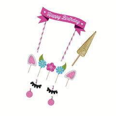 Golden Unicorn Cake Insert Card for Parties and Celebrations
