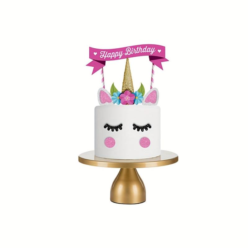 Golden Unicorn Cake Insert Card for Parties and Celebrations
