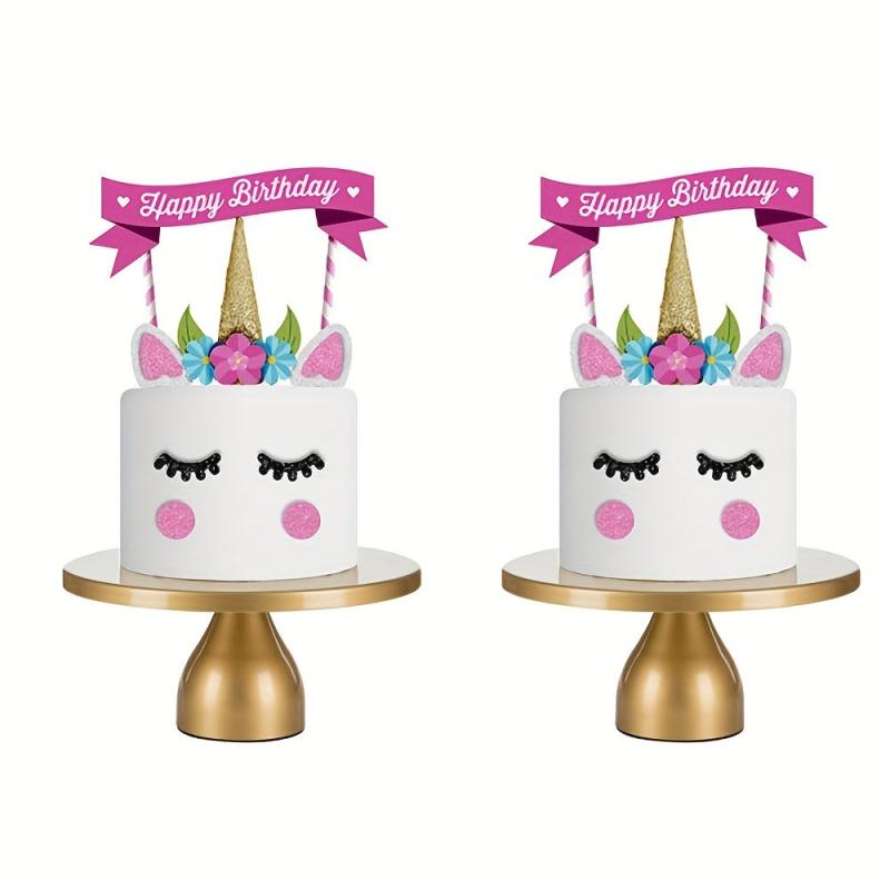 Golden Unicorn Cake Insert Card for Parties and Celebrations