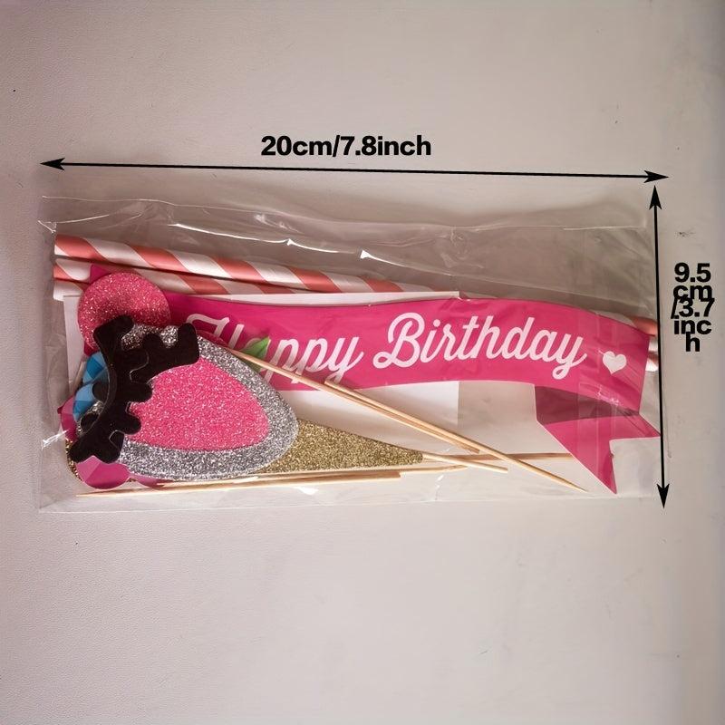 Golden Unicorn Cake Insert Card for Parties and Celebrations