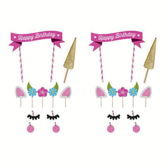 Golden Unicorn Cake Insert Card for Parties and Celebrations