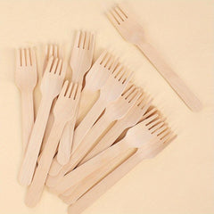 50pcs Disposable Wooden Utensils for Parties Holidays Birthdays Weddings