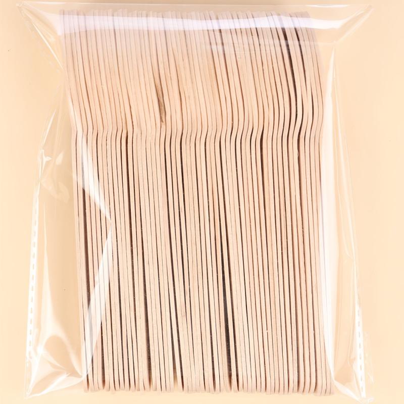 50pcs Disposable Wooden Utensils for Parties Holidays Birthdays Weddings