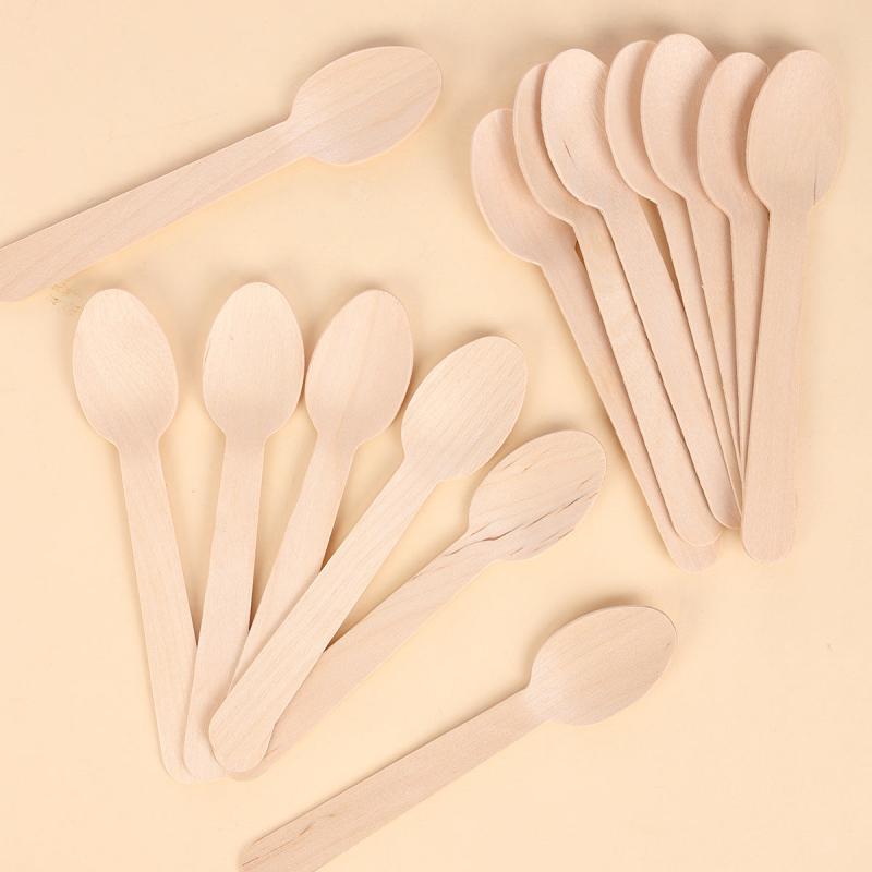 50pcs Disposable Wooden Utensils for Parties Holidays Birthdays Weddings
