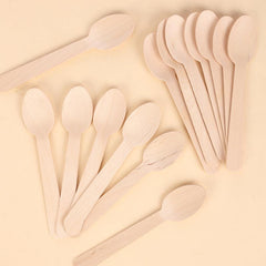 50pcs Disposable Wooden Utensils for Parties Holidays Birthdays Weddings