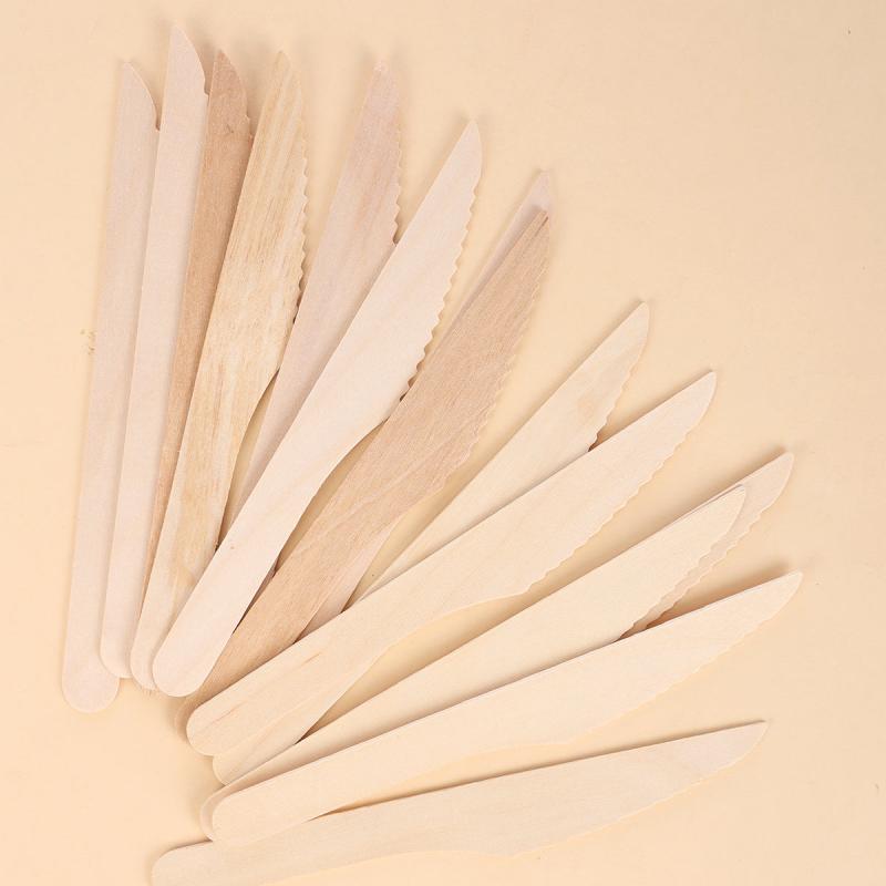 50pcs Disposable Wooden Utensils for Parties Holidays Birthdays Weddings