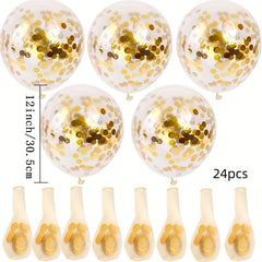 24pcs Golden Confetti Balloons 30 48 Cm Wedding Bridal Proposal Decor