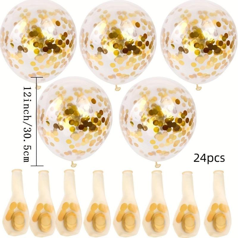 24pcs Golden Confetti Balloons 30 48 Cm Wedding Bridal Proposal Decor