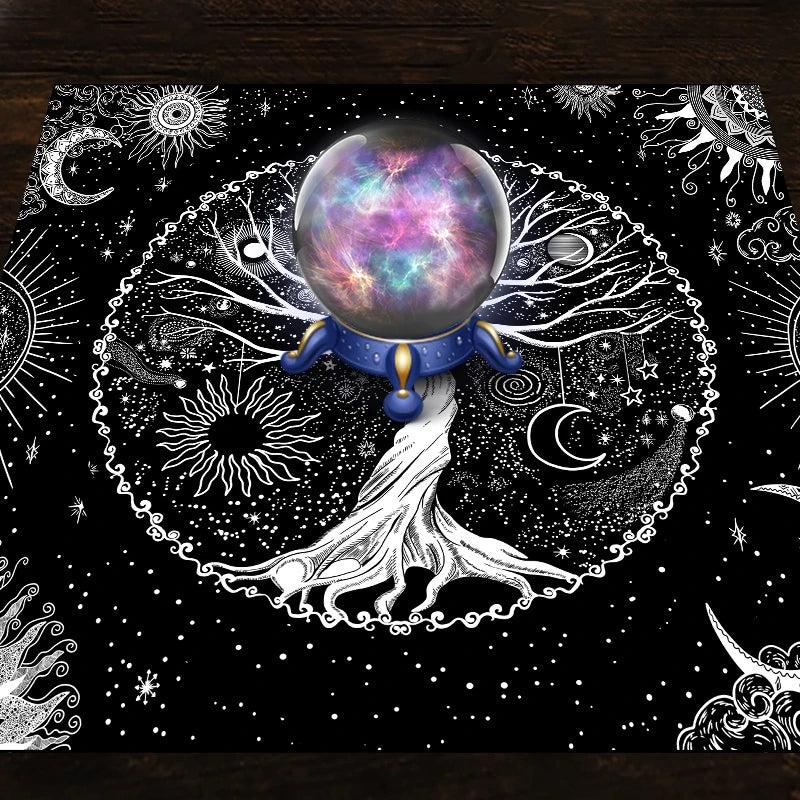 Sun Moon Tree Of Life Altar Cloth Tarot Tablecloth Pagan Spiritual