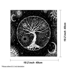 Sun Moon Tree Of Life Altar Cloth Tarot Tablecloth Pagan Spiritual