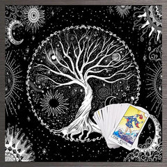 Sun Moon Tree Of Life Altar Cloth Tarot Tablecloth Pagan Spiritual