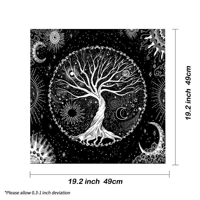 Sun Moon Tree Of Life Altar Cloth Tarot Tablecloth Pagan Spiritual