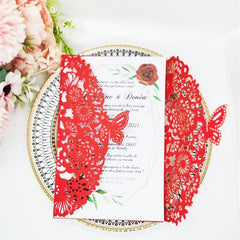 Laser Cut Butterfly Invitation Cards for Wedding and Events