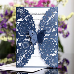 Laser Cut Butterfly Invitation Cards for Wedding and Events