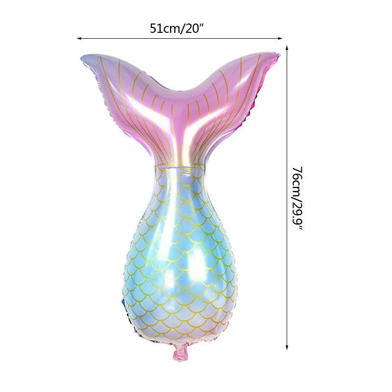 7pcs Mermaid Balloon Set Ocean Style Number Shaped Balloons