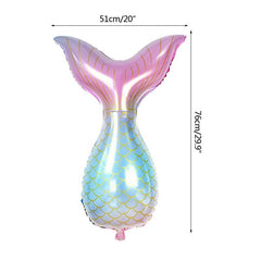 7pcs Mermaid Balloon Set Ocean Style Number Shaped Balloons