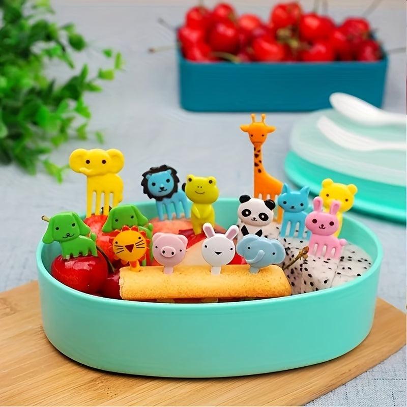 10pcs Animal Fruit Forks Set for Kids Snacks Cakes Desserts Lunch Bento