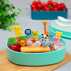 10pcs Animal Fruit Forks Set for Kids Snacks Cakes Desserts Lunch Bento