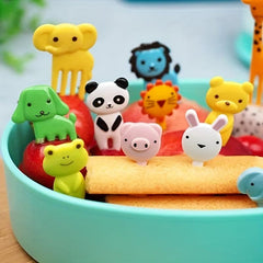 10pcs Animal Fruit Forks Set for Kids Snacks Cakes Desserts Lunch Bento